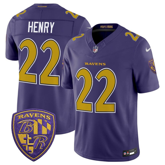 Baltimore Ravens #22 Derrick Henry Purple 2026 F.U.S.E. Alternate Vapor Limited Football Stitched Jersey