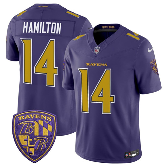 Baltimore Ravens #14 Kyle Hamilton Purple 2026 F.U.S.E. Alternate Vapor Limited Football Stitched Jersey