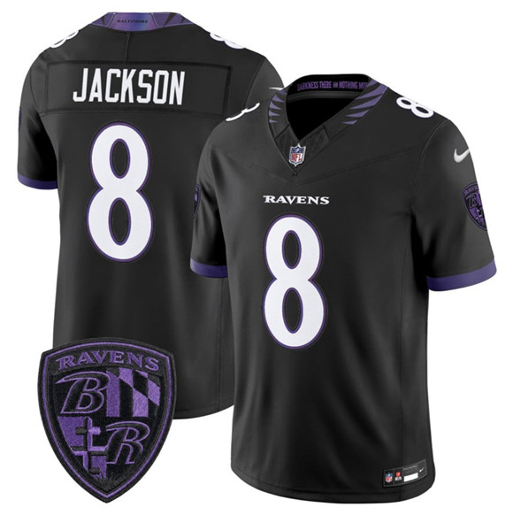 Baltimore Ravens #8 Lamar Jackson Black 2026 F.U.S.E. Alternate Vapor Limited Football Stitched Jersey