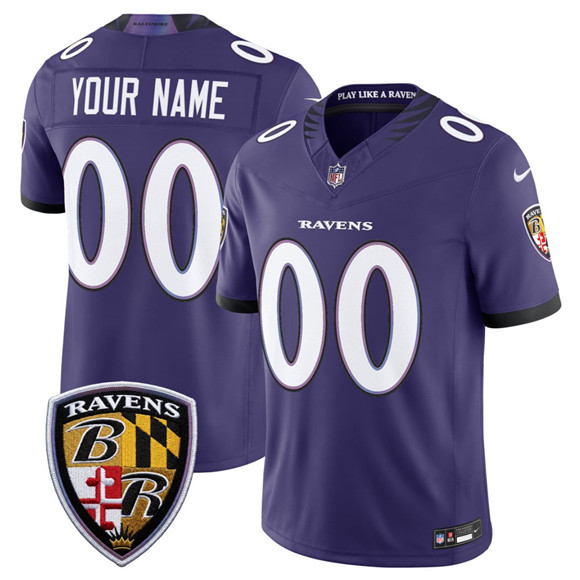Baltimore Ravens Active Player Custom Purple 2026 F.U.S.E Vapor Limited Football Stitched Jersey