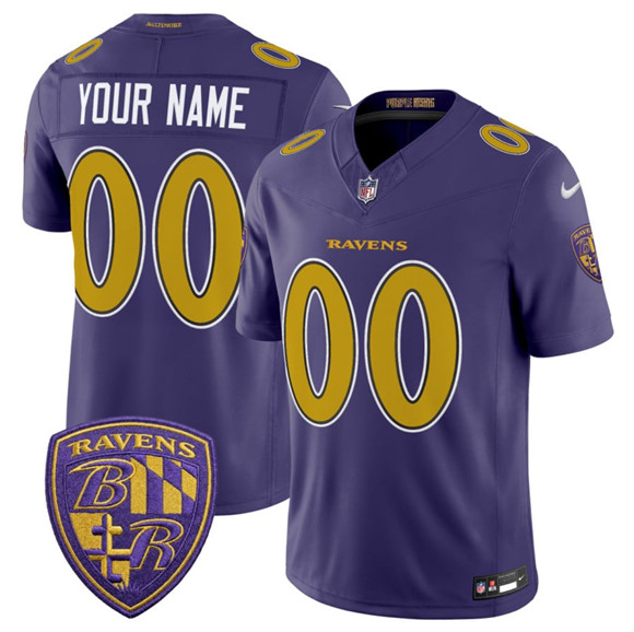 Baltimore Ravens Active Player Custom Purple 2026 F.U.S.E. Alternate Vapor Limited Football Stitched Jersey