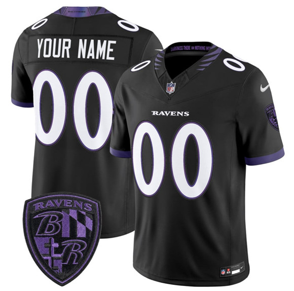 Baltimore Ravens Active Player Custom Black 2026 F.U.S.E. Alternate Vapor Limited Football Stitched Jersey