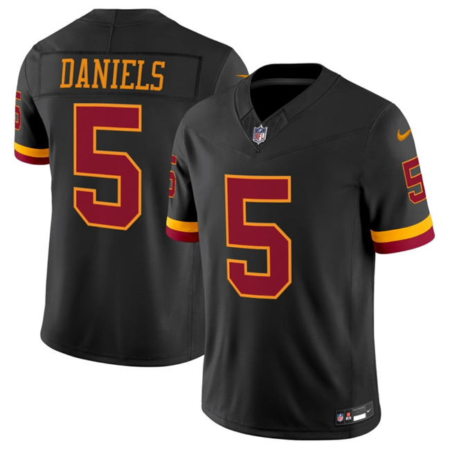 Washington Commanders #5 Jayden Daniels Black 2026 F.U.S.E. Hail Raiser Alternate Vapor Limited Stitched Football Jersey Washington Commanders #5 Jayden Daniels Black 2026 F.U.S.E. Hail Raiser Alternate Vapor Limited Stitched Football Jersey