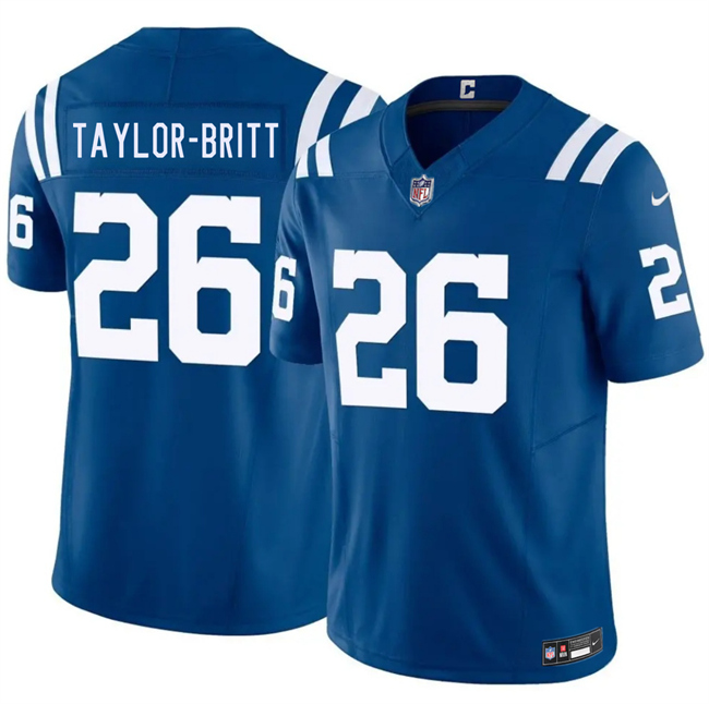 Indianapolis Colts #26 Cam Taylor-Britt Blue 2026 F.U.S.E. Vapor Limited Football Stitched Jersey