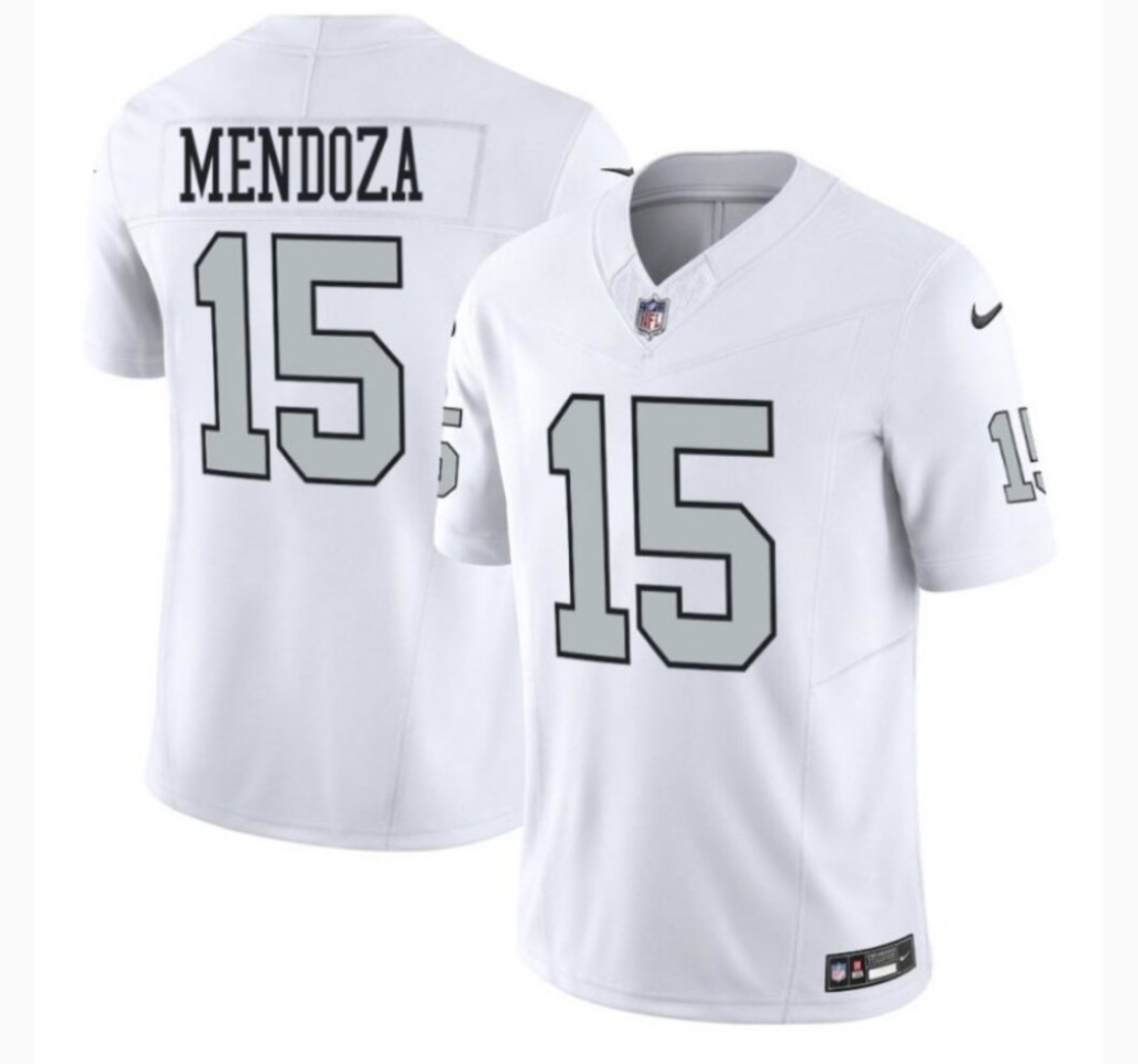 Las Vegas Raiders #15 Fernando Mendoza White 2025 F.U.S.E. Vapor Stitched Football Jerseys Las Vegas Raiders #15 Fernando Mendoza White 2025 F.U.S.E. Vapor Stitched Football Jerseys