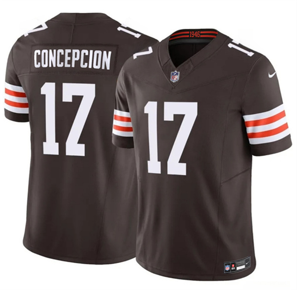 Cleveland Browns #17 KC Concepcion Brown 2026 Draft F.U.S.E. Vapor Limited Football Stitched Jersey Cleveland Browns #17 KC Concepcion Brown 2026 Draft F.U.S.E. Vapor Limited Football Stitched Jersey