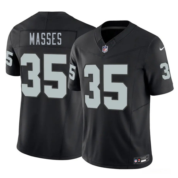 Las Vegas Raiders #35 Hezekiah Masses Black 2026 F.U.S.E. Vapor Untouchable Limited Football Stitched Jersey
