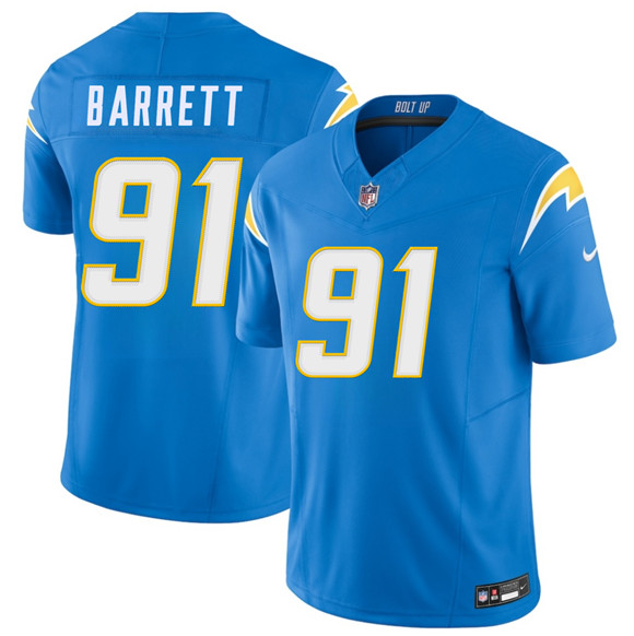 Los Angeles Chargers #91 Nick Barrett Blue 2026 F.U.S.E. Vapor Limited Football Stitched Jersey Los Angeles Chargers #91 Nick Barrett Blue 2026 F.U.S.E. Vapor Limited Football Stitched Jersey