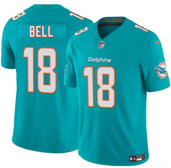 Miami Dolphins #18 Chris Bell Aqua 2026 Draft F.U.S.E. Vapor Limited Football Stitched Jersey