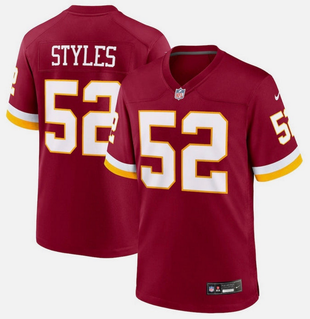 Washington Commanders #52 Sonny Styles Burgundy 2026 NFL Draft Game Jersey Washington Commanders #52 Sonny Styles Burgundy 2026 NFL Draft Game Jersey