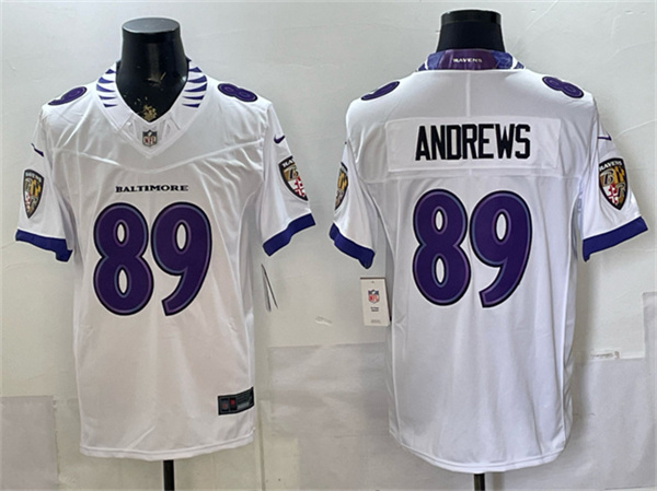 Baltimore Ravens #89 Mark Andrews White 2026 F.U.S.E. Vapor Limited Football Stitched Jersey