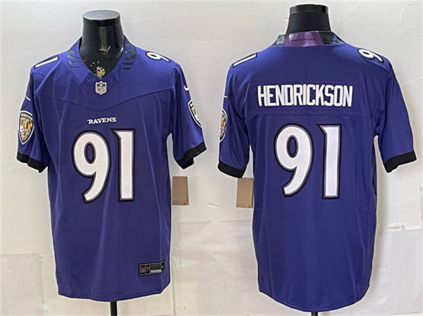 Baltimore Ravens #91 Trey Hendrickson Purple 2026 F.U.S.E. Vapor Limited Football Stitched Jersey