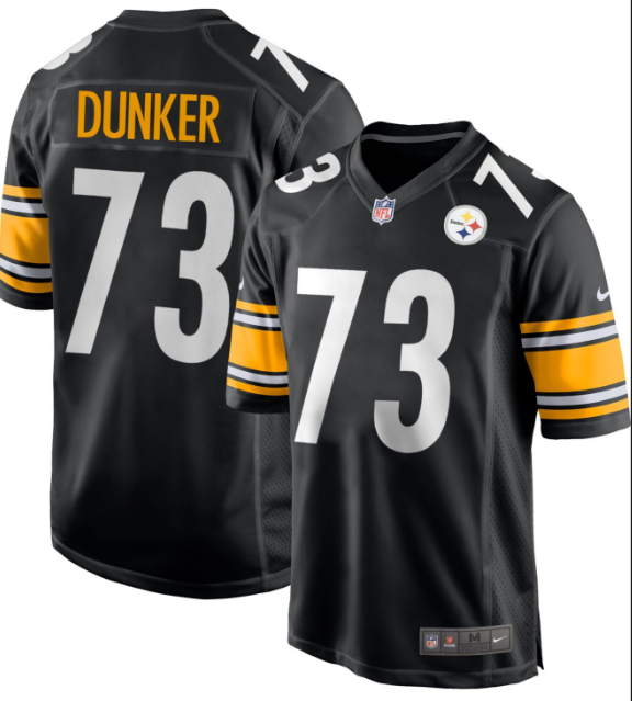 Pittsburgh Steelers #73 Gennings Dunker Black Replica Home Stitched Jersey