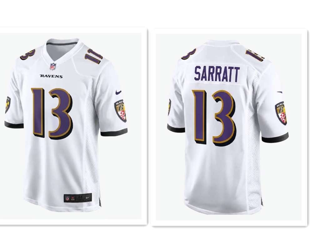 Baltimore Ravens #13 Elijah Sarratt White Alternate Stitched NFL Nike Game Jersey