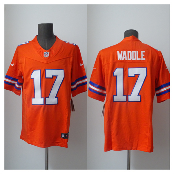 Denver Broncos #17 Jaylen Waddle Orange 2026 F.U.S.E. Mile High Collection 1977 Throwback Vapor Limited Football Stitched Jersey
