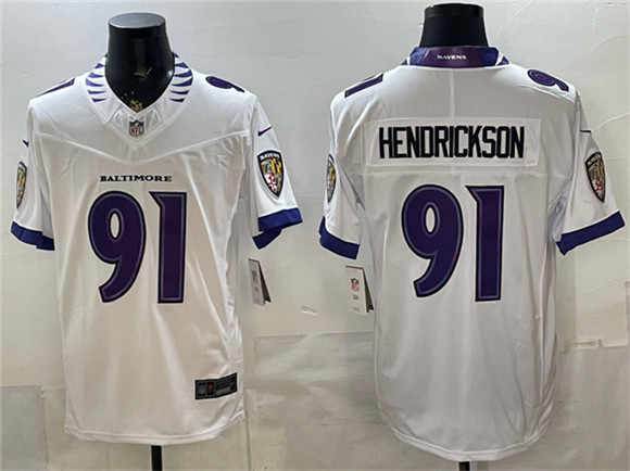 Baltimore Ravens #91 Trey Hendrickson White 2026 F.U.S.E. Vapor Stitched Limited Football Stitched Jersey