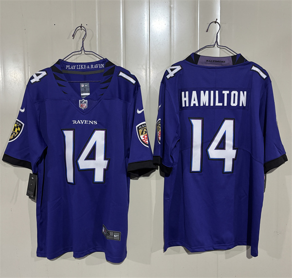 Baltimore Ravens #14 Kyle Hamilton Purple 2026 Alternate Vapor Limited Football Stitched Jersey