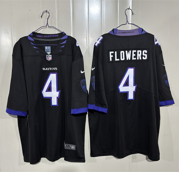 Baltimore Ravens #4 Zay Flowers Black 2026 Alternate Vapor Limited Football Stitched Jersey