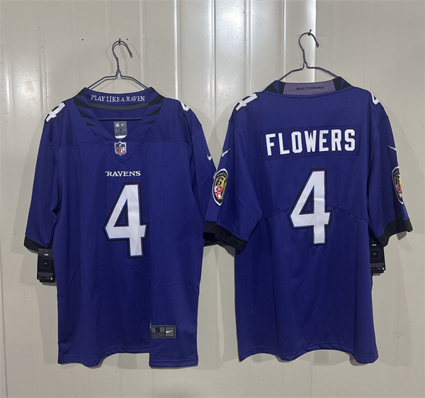 Baltimore Ravens #4 Zay Flowers Purple 2026 Alternate Vapor Limited Football Stitched Jersey