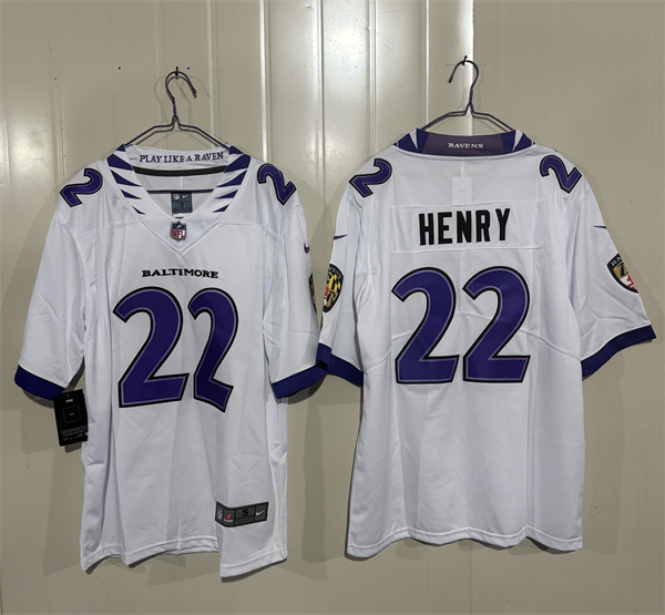 Baltimore Ravens #22 Derrick Henry White 2026 Alternate Vapor Limited Football Stitched Jersey