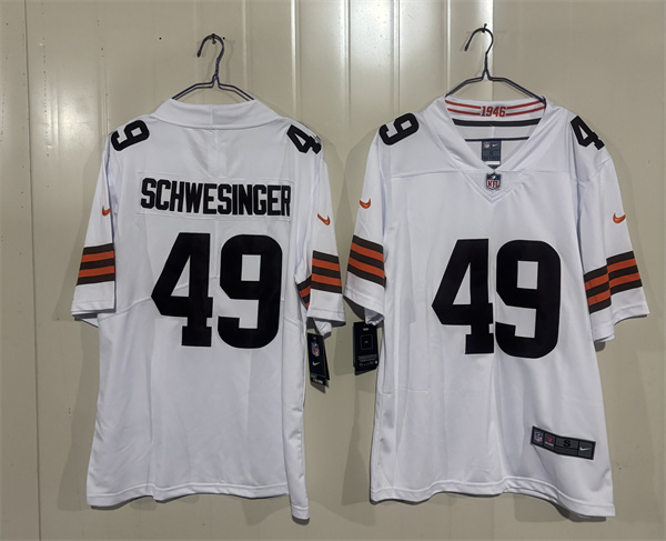 Cleveland Browns #49 Carson Schwesinger White 2026 Vapor Limited Football Stitched Jersey