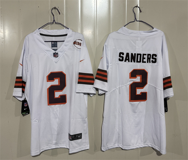 Cleveland Browns #2 Shedeur Sanders White 2026 1946 Collection Vapor Limited Football Stitched Jersey Cleveland Browns #2 Shedeur Sanders White 2026 1946 Collection Vapor Limited Football Stitched Jersey