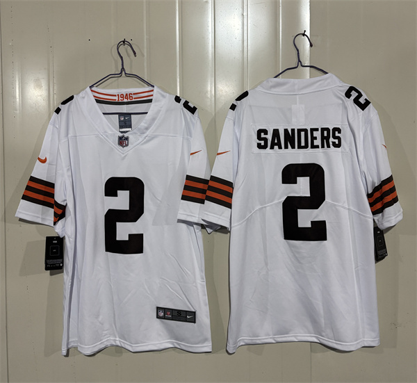 Cleveland Browns #2 Shedeur Sanders White 2026 Vapor Limited Football Stitched Jersey