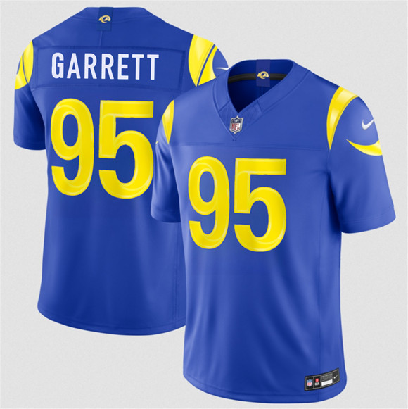 Los Angeles Rams #95 Myles Garrett Royal 2026 Draft F.U.S.E. Vapor Limited Football Stitched Jersey Los Angeles Rams #95 Myles Garrett Royal 2026 Draft F.U.S.E. Vapor Limited Football Stitched Jersey