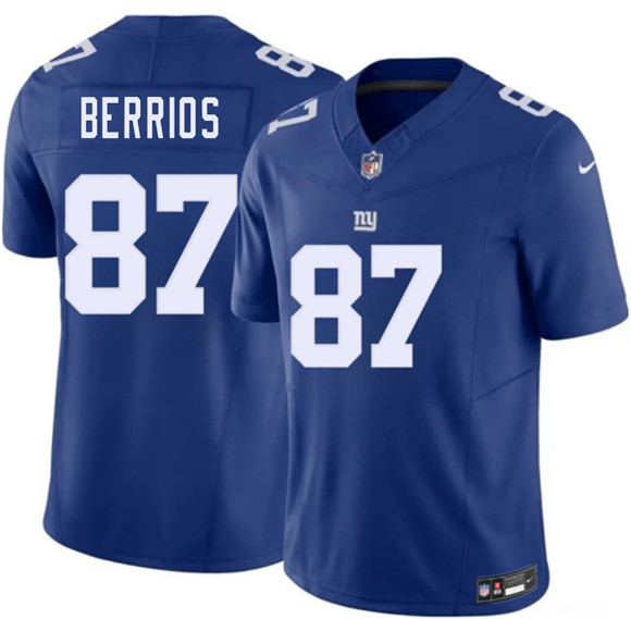 New York Giants #87 Braxton Berrios Blue 2026 F.U.S.E. Vapor Untouchable Limited Football Stitched Jersey