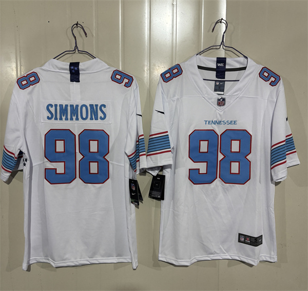 Tennessee Titans #98 Jeffery Simmons White 2026 F.U.S.E. Vapor Limited Football Stitched Jersey