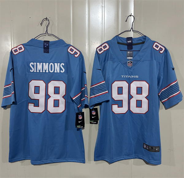 Tennessee Titans #98 Jeffery Simmons Light Blue 2026 F.U.S.E. Vapor Limited Football Stitched Jersey Tennessee Titans #98 Jeffery Simmons Light Blue 2026 F.U.S.E. Vapor Limited Football Stitched Jersey