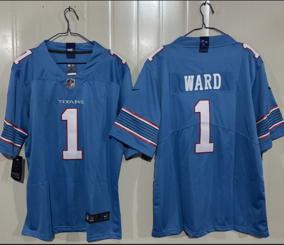 Tennessee Titans #1 Cameron Ward Light Blue 2026 F.U.S.E. Vapor Limited Football Stitched Jersey