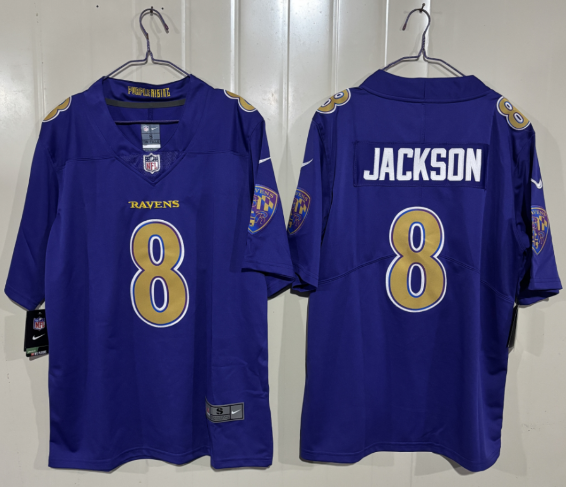 Baltimore Ravens #8 Lamar Jackson Purple 2026 Alternate Vapor Limited Football Stitched Jersey
