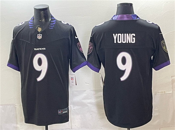 Baltimore Ravens #9 Zion Young Black 2026 F.U.S.E. Vapor Stitched Limited Football Jersey