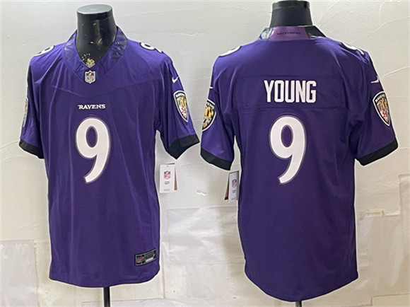 Baltimore Ravens #9 Zion Young Purple 2026 F.U.S.E. Vapor Limited Football Stitched Jersey