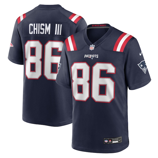 New England Patriots #86 Efton Chism III Nike Navy Team Game Jersey