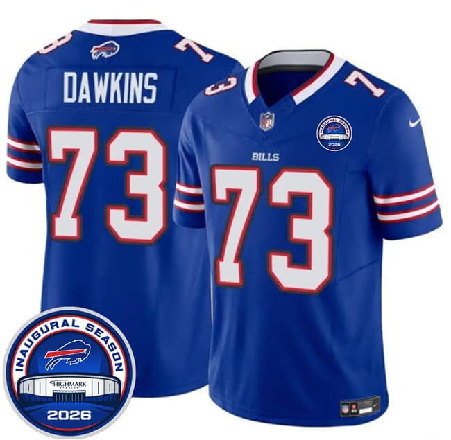 Buffalo Bills #73 Dion Dawkins Blue F.U.S.E. 2026 Inaugural Season at Highmark Stadium Football Stitched Jersey