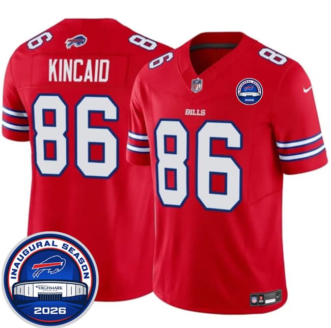 Buffalo Bills #86 Dalton Kincaid Red F.U.S.E. 2026 Inaugural Season at Highmark Stadium Football Stitched Jersey