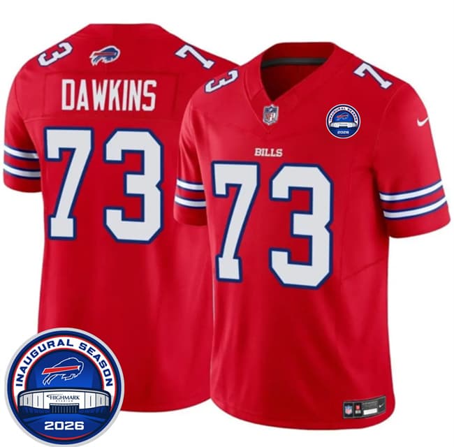 Buffalo Bills #73 Dion Dawkins Red F.U.S.E. 2026 Inaugural Season at Highmark Stadium Football Stitched Jersey