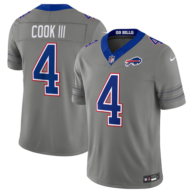 Buffalo Bills #4 James Cook III Gray F.U.S.E. 2026 Nickel City Vapor Football Stitched Jersey