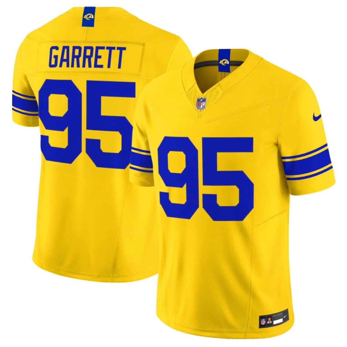 Los Angeles Rams #95 Myles Garrett Yellow 2026 F.U.S.E. Vapor Limited Football Stitched Jersey