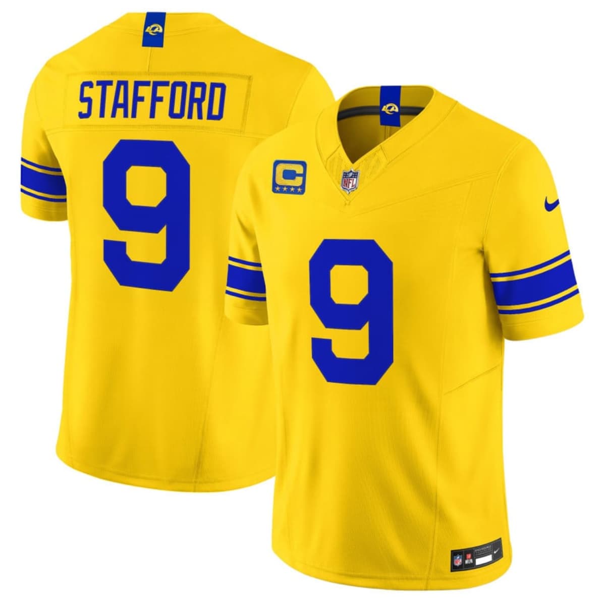 Los Angeles Rams #9 Matthew Stafford Yellow 2026 F.U.S.E. With 4- Star C Patch Vapor Limited Football Stitched Jersey