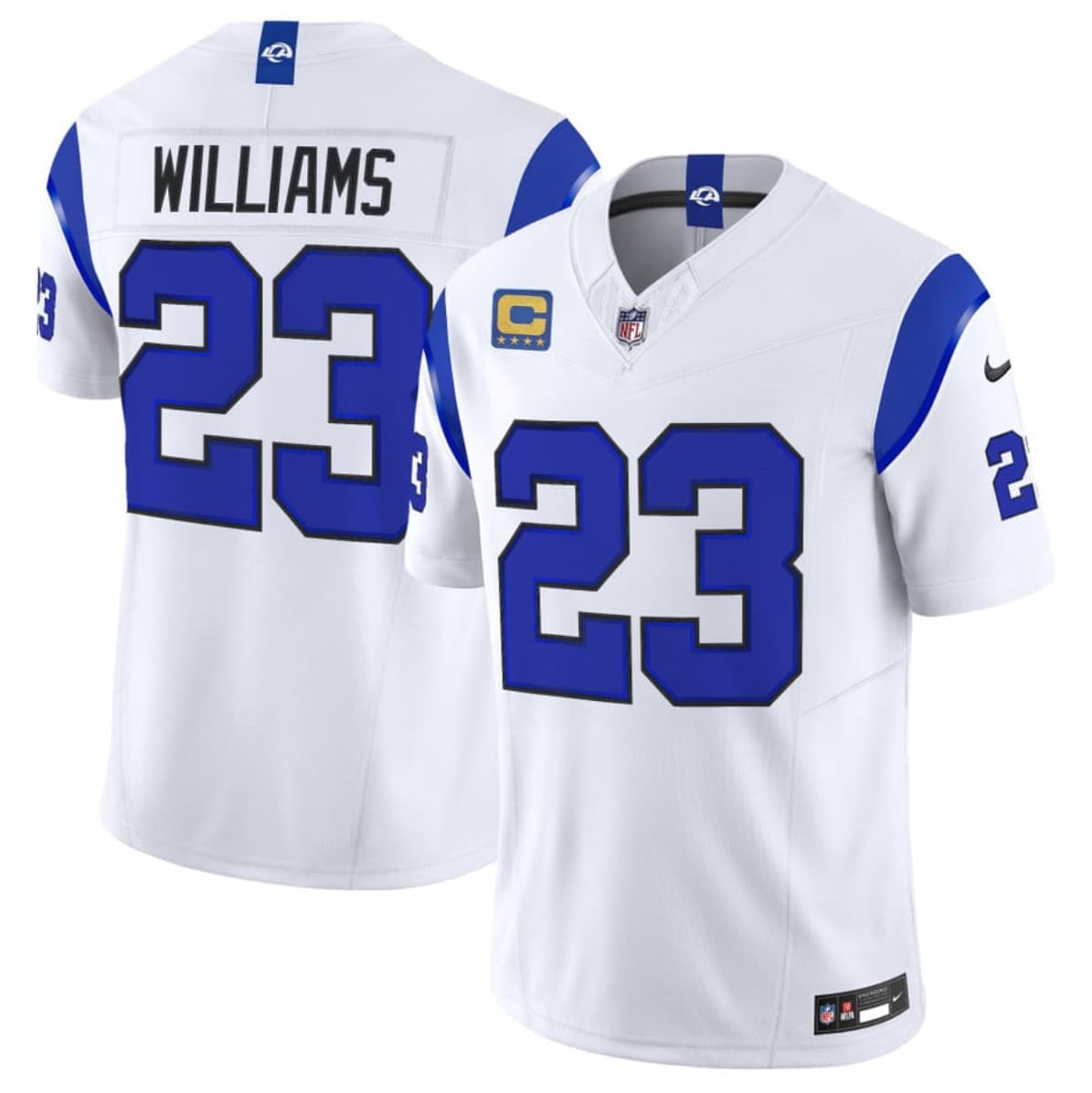 Los Angeles Rams #23 Kyren Williams White 2026 F.U.S.E. With 4- Star C Patch Vapor Limited Football Stitched Jersey