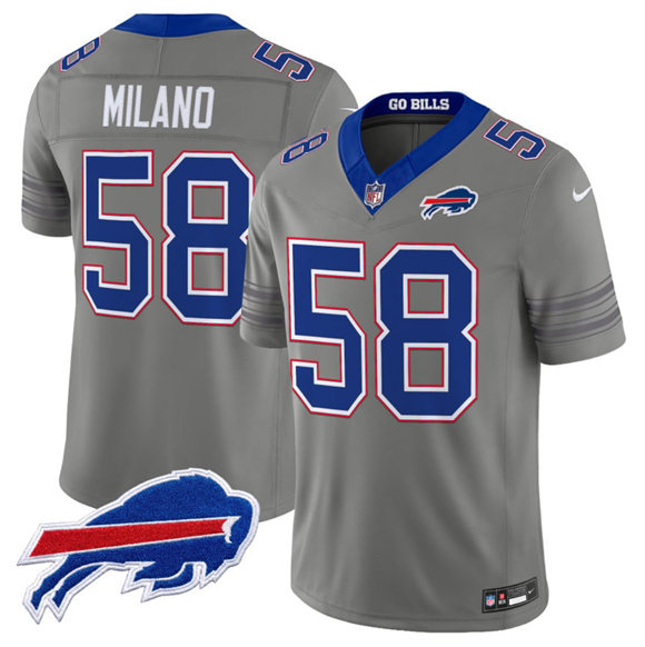 Buffalo Bills #58 Matt Milano Gray F.U.S.E. 2026 Nickel City Vapor Football Stitched Jersey