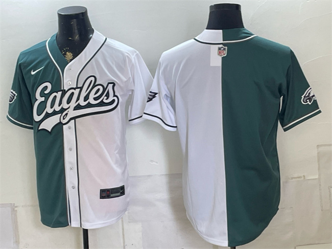 Philadelphia Eagles Blank Green White Split Stitched Jersey