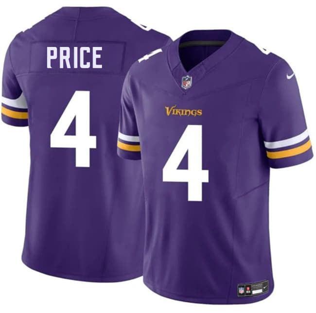 Minnesota Vikings #4 Myles Price Purple 2026 F.U.S.E. Vapor Untouchable Limited Football Stitched Jersey