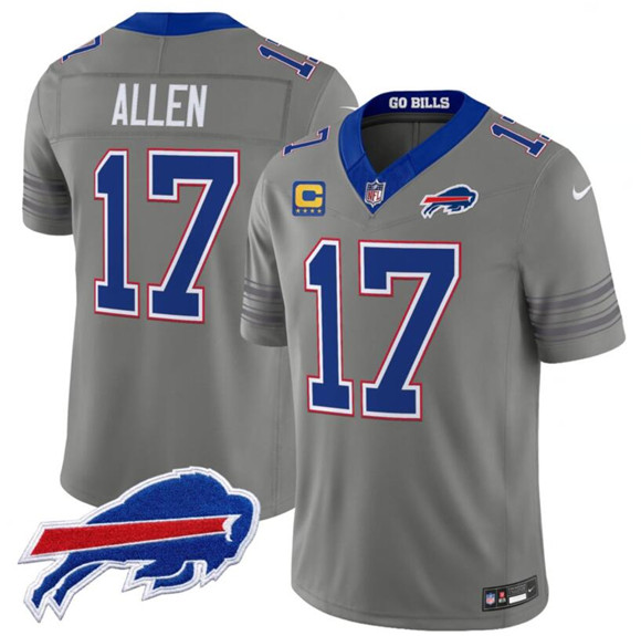 Buffalo Bills #17 Josh Allen Gray F.U.S.E. 2026 Nickel City With 4-Star C Patch Vapor Football Stitched Jersey Buffalo Bills #17 Josh Allen Gray F.U.S.E. 2026 Nickel City With 4-Star C Patch Vapor Football Stitched Jersey