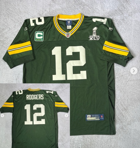 Green Bay Packers #12 Aaron Rodgers Green Super Bowl XLV patch Throwback Jersey