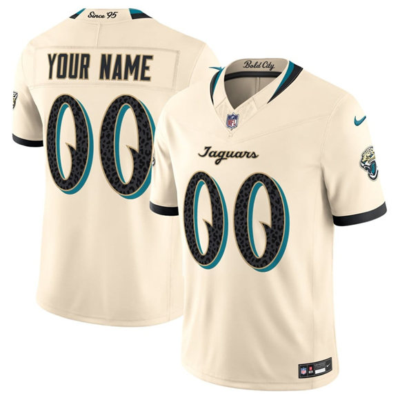 Jacksonville Jaguars Active Player Custom Cream 2026 F.U.S.E. Rivalries Vapor Untouchable Limited Football Stitched Jersey Jacksonville Jaguars Active Player Custom Cream 2026 F.U.S.E. Rivalries Vapor Untouchable Limited Football Stitched Jersey