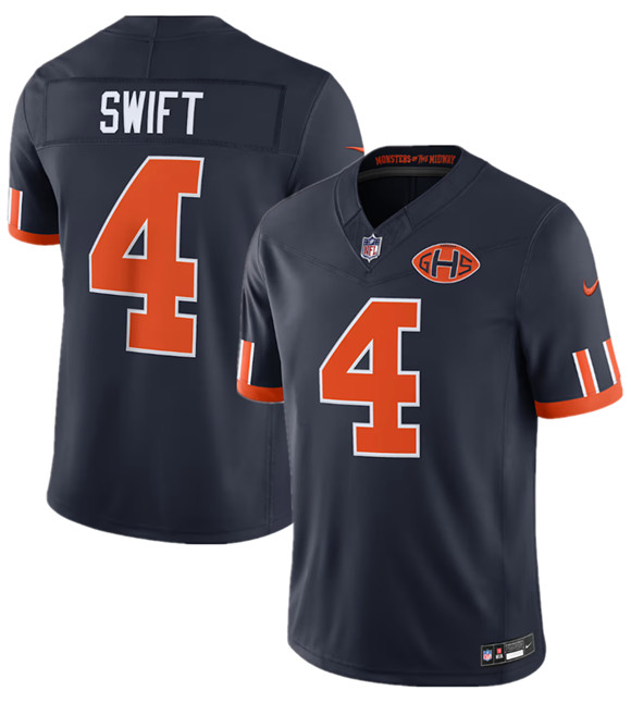 Chicago Bears #4 D'Andre Swift Navy 2026 F.U.S.E. Rivalries Collection Limited Football Stitched Jersey Chicago Bears #4 D'Andre Swift Navy 2026 F.U.S.E. Rivalries Collection Limited Football Stitched Jersey